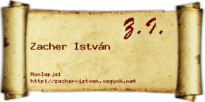 Zacher István névjegykártya